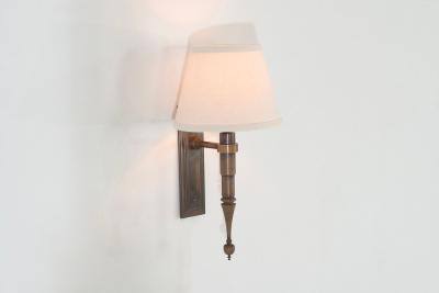  ControLight Pair of Custom French Single Library Sconce in Solid Brass 2000c 