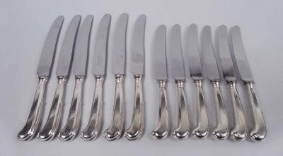 Cooper Brothers Sons Ltd Set of Cooper English Pistol Handled Knives with 6 Lunch 6 Dinner