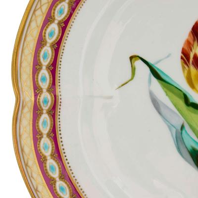  Copeland Set of three British porcelain plates with flowers by Copeland