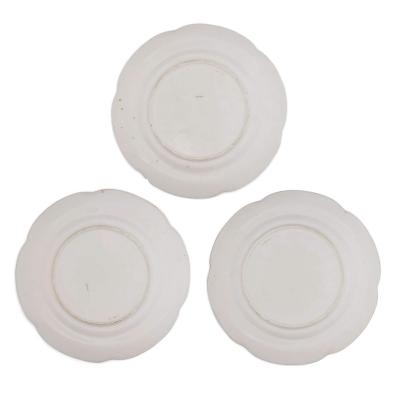  Copeland Set of three British porcelain plates with flowers by Copeland