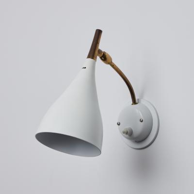  Cosack Leuchten Pair of 1960s Cosack Leuchten Brass White Metal Wall Lights