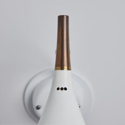  Cosack Leuchten Pair of 1960s Cosack Leuchten Brass White Metal Wall Lights