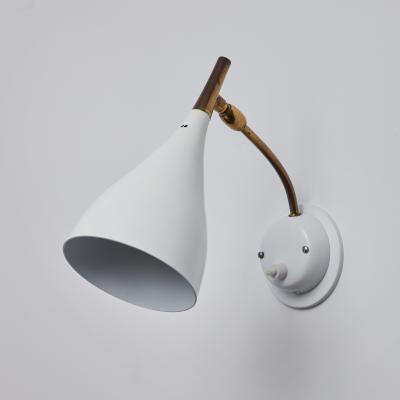  Cosack Leuchten Pair of 1960s Cosack Leuchten Brass White Metal Wall Lights