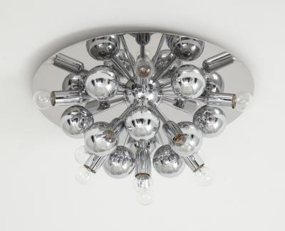  Cosack Leuchten Pair of 1970s Chrome Sputnik Lights