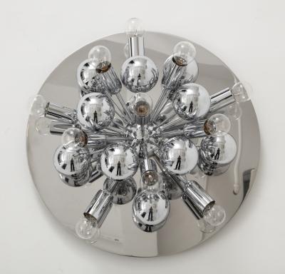  Cosack Leuchten Pair of 1970s Chrome Sputnik Lights