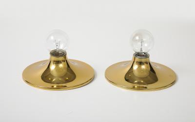  Cosack Leuchten Pair of Large 1960s Gold Wall Sconces Ceiling Lights by Cosack