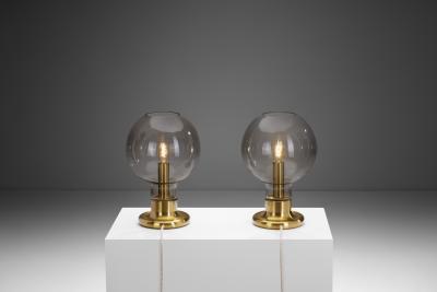 Cosack Leuchten Rare Glass Dome Table Lamps by Cosack Leuchten Germany 1970s