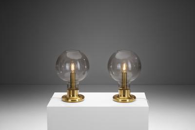  Cosack Leuchten Rare Glass Dome Table Lamps by Cosack Leuchten Germany 1970s