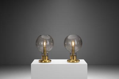  Cosack Leuchten Rare Glass Dome Table Lamps by Cosack Leuchten Germany 1970s