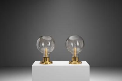  Cosack Leuchten Rare Glass Dome Table Lamps by Cosack Leuchten Germany 1970s