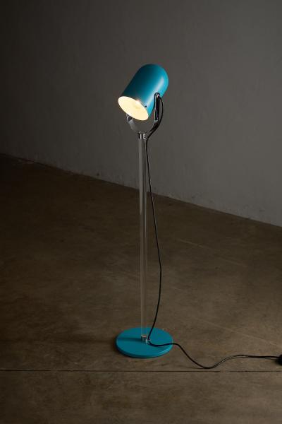  Cosack Leuchten Turquoise Metal and Plexiglass Floor Lamp 1970s