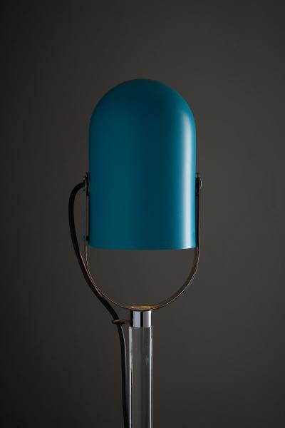  Cosack Leuchten Turquoise Metal and Plexiglass Floor Lamp 1970s