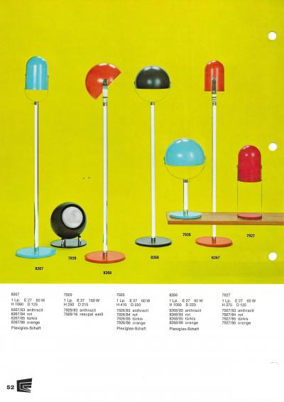  Cosack Leuchten Turquoise Metal and Plexiglass Floor Lamp 1970s