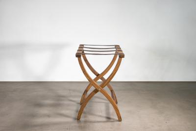  Costantini Design Argentine Rosewood Slung Leather Luggage Rack from Costantini Valerio in Stock