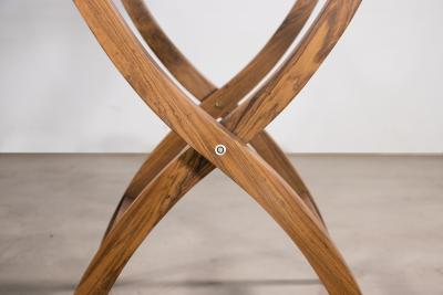  Costantini Design Argentine Rosewood Slung Leather Luggage Rack from Costantini Valerio in Stock