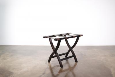  Costantini Design Argentine Rosewood Slung Leather Luggage Rack from Costantini Valerio in Stock