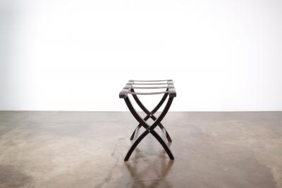  Costantini Design Argentine Rosewood Slung Leather Luggage Rack from Costantini Valerio in Stock