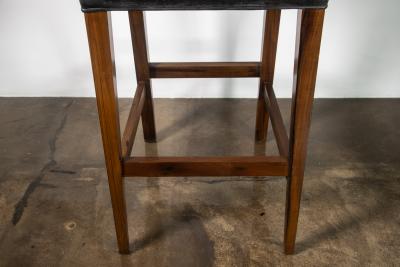  Costantini Design Bar Stool in Solid Wood and Black Leather by Costantini Bruno In Stock