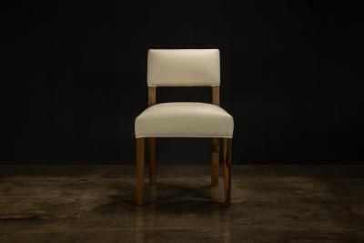  Costantini Design Beige Leather Dining Chair in Ivorywood by Costantini Bruno In Stock