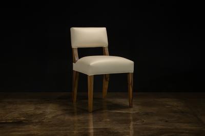  Costantini Design Beige Leather Dining Chair in Ivorywood by Costantini Bruno In Stock