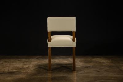  Costantini Design Beige Leather Dining Chair in Ivorywood by Costantini Bruno In Stock