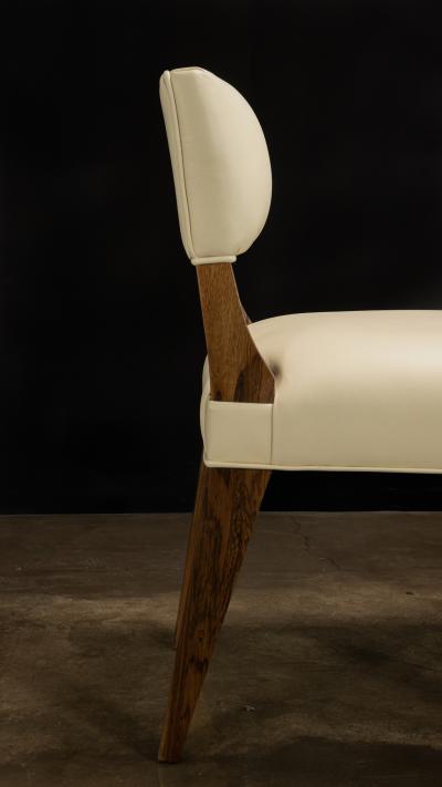  Costantini Design Beige Leather Dining Chair in Ivorywood by Costantini Bruno In Stock