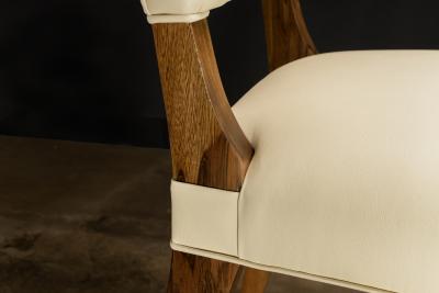  Costantini Design Beige Leather Dining Chair in Ivorywood by Costantini Bruno In Stock