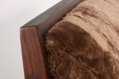  Costantini Design Belgrano Sheepskin and Exotic Wood Contemporary Designer Bed from Costantini