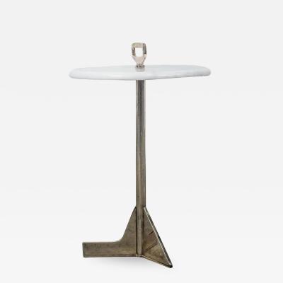  Costantini Design Bellance Cigarette Table in Cast Bronze and White Ibiza Stone