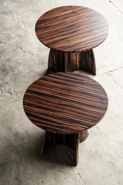  Costantini Design Bentwood Round Side Table in Macassar Ebony by Costantini Andino