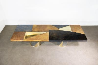  Costantini Design Bronze Steel Twin Pedestal Dining Table from Costantini Benone