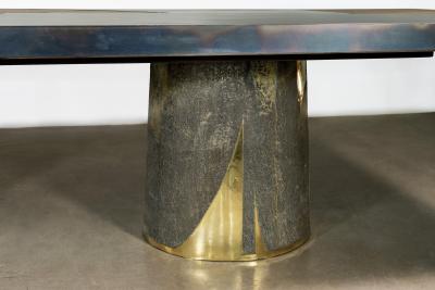  Costantini Design Bronze Steel Twin Pedestal Dining Table from Costantini Benone