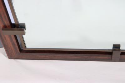  Costantini Design Bronze and Macassar Ebony Floating Frame Modern Wall Mirror by Costantini Marco