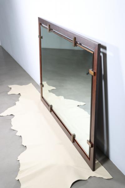  Costantini Design Bronze and Macassar Ebony Floating Frame Modern Wall Mirror by Costantini Marco