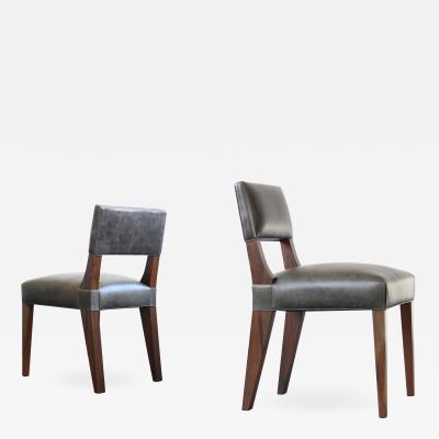  Costantini Design Bruno Low Dining Side Chair in Argentine Rosewood and Leather from Costantini