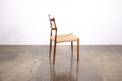  Costantini Design Carved Wood Slatted Dining Chair with Woven Rush Seat from Costantini Liviana
