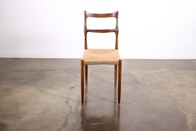  Costantini Design Carved Wood Slatted Dining Chair with Woven Rush Seat from Costantini Liviana