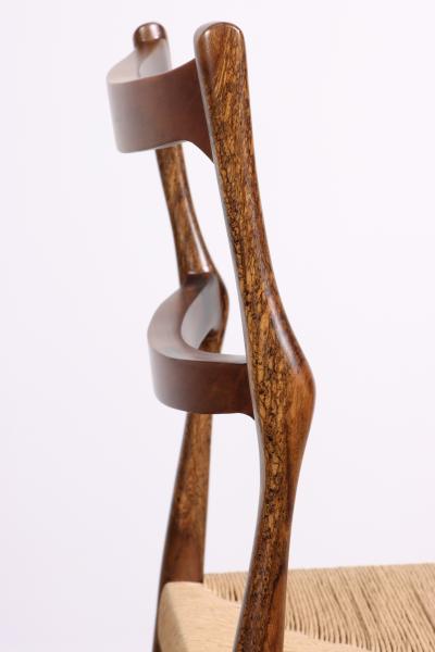  Costantini Design Carved Wood Slatted Dining Chair with Woven Rush Seat from Costantini Liviana