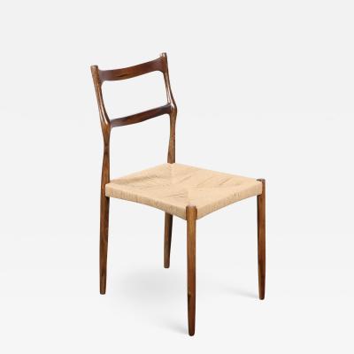  Costantini Design Carved Wood Slatted Dining Chair with Woven Rush Seat from Costantini Liviana