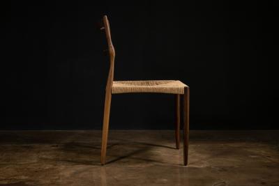  Costantini Design Carved Wood Slatted Dining Chair with Woven Rush Seat from Costantini Liviana