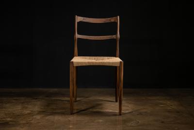  Costantini Design Carved Wood Slatted Dining Chair with Woven Rush Seat from Costantini Liviana