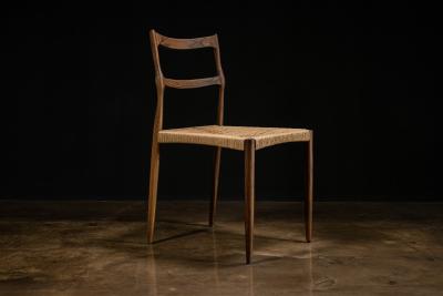  Costantini Design Carved Wood Slatted Dining Chair with Woven Rush Seat from Costantini Liviana