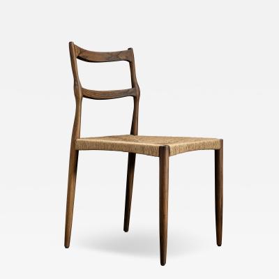  Costantini Design Carved Wood Slatted Dining Chair with Woven Rush Seat from Costantini Liviana