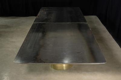  Costantini Design Cast Bronze Iron Twin Pedestal Dining Table from Costantini Benone