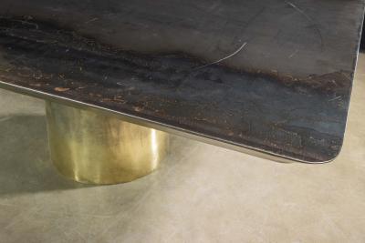  Costantini Design Cast Bronze Iron Twin Pedestal Dining Table from Costantini Benone