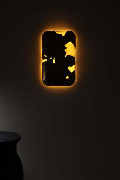  Costantini Design Cast Bronze and Goatskin Art Object and Light by William C Stuart WCS2106