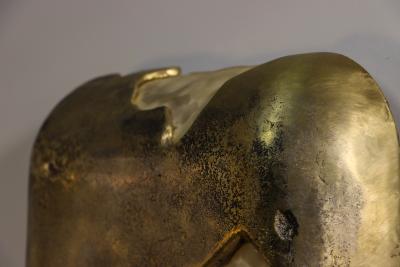  Costantini Design Cast Bronze and Goatskin Art Object and Light by William C Stuart WCS2106