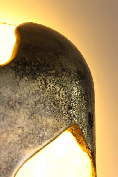  Costantini Design Cast Bronze and Goatskin Art Object and Light by William C Stuart WCS2106