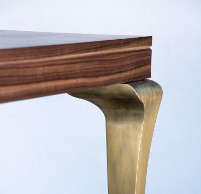 Costantini Design Cast Bronze and Wood Dining Table from Costantini Enzio In Stock