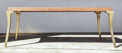 Costantini Design Cast Bronze and Wood Dining Table from Costantini Enzio In Stock